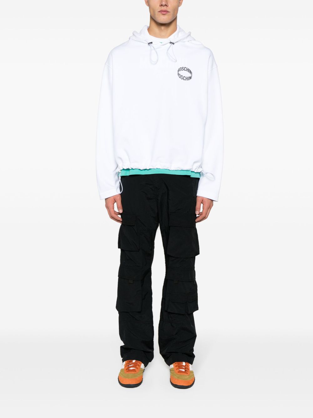 Felpa bianca logo loop<BR/> A17232028 1001 MOSCHINO 