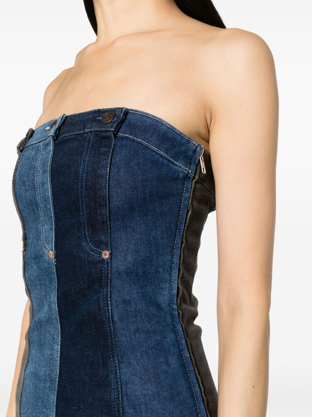 Miniabito in denim a strati <BR/> J04013239 1888 MOSCHINO JEANS 