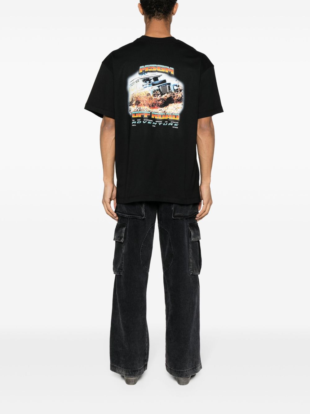 T-shirt nera MSGM OFF ROAD <BR/> 3640MM148247002 99 MSGM 
