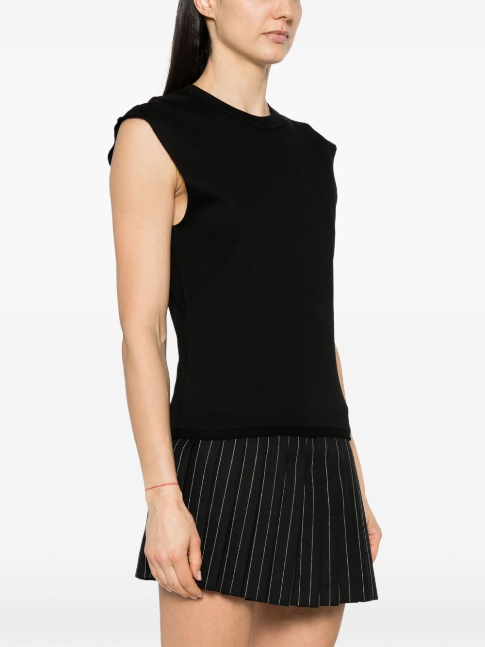 T-shirt nera dettaglio catena <BR/> 24EJTE157CO0508 P001 RABANNE 