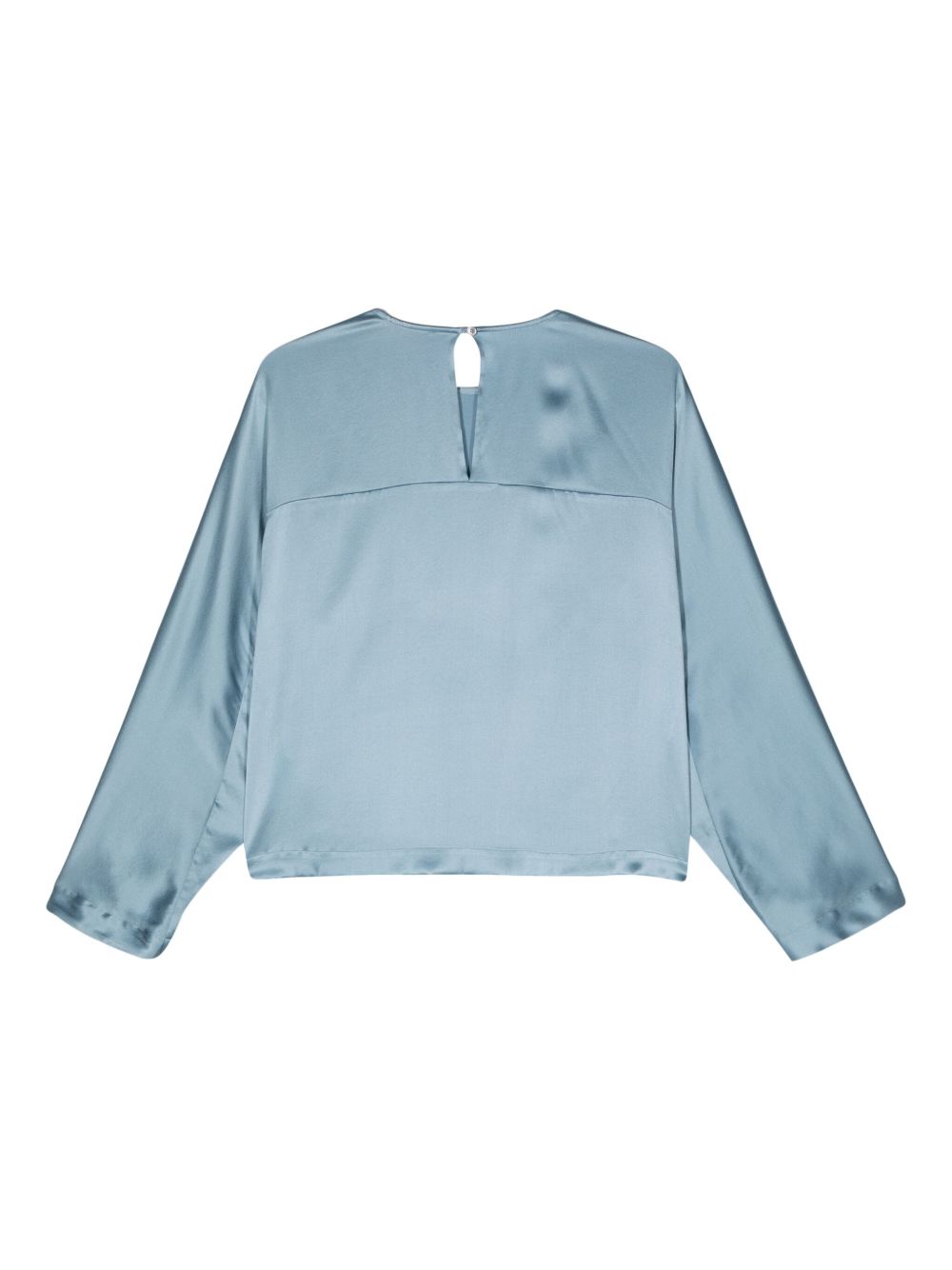 Camicia cropped azzurra raso di seta<BR/> CA1344420008 715 SEVENTY 