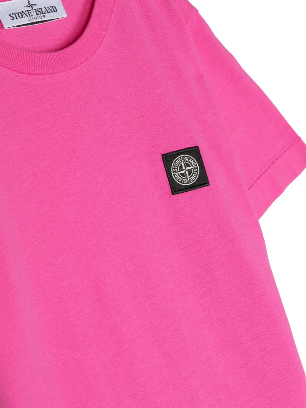 T-shirt fucsia patch logo Compass 801620147 V0087 STONE ISLAND KIDS 