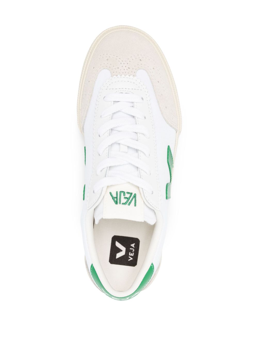 Sneakers V-10 a inserti bianche/verdi VO0103525 WHITEEMERAUDE VEJA 