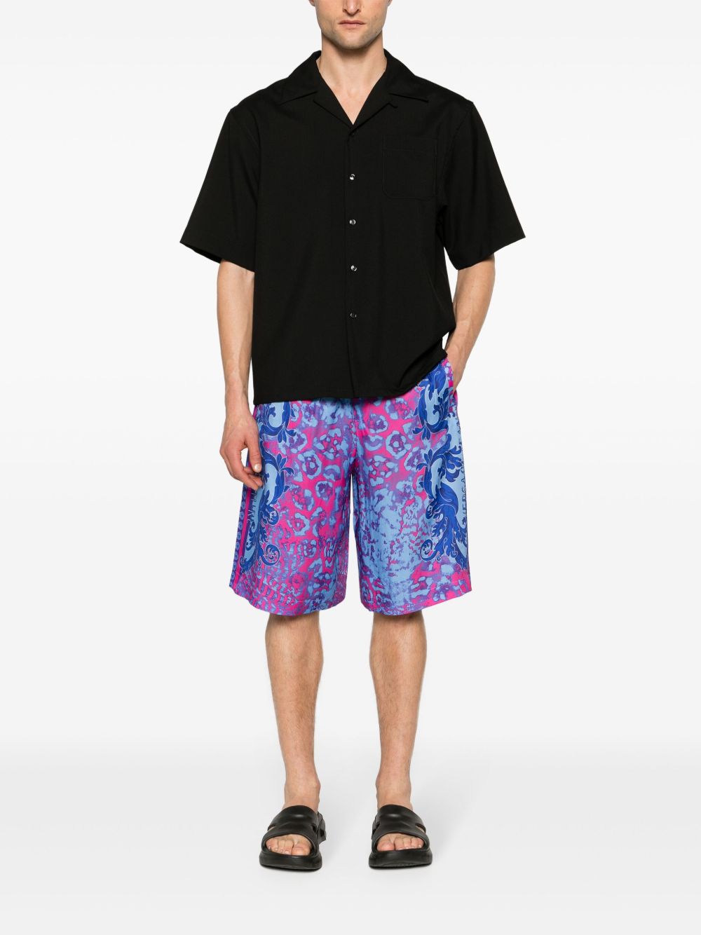 Bermuda stampa barocca celeste/blu/fucsia 76GAD17ANS429 261 VERSACE JEANS 