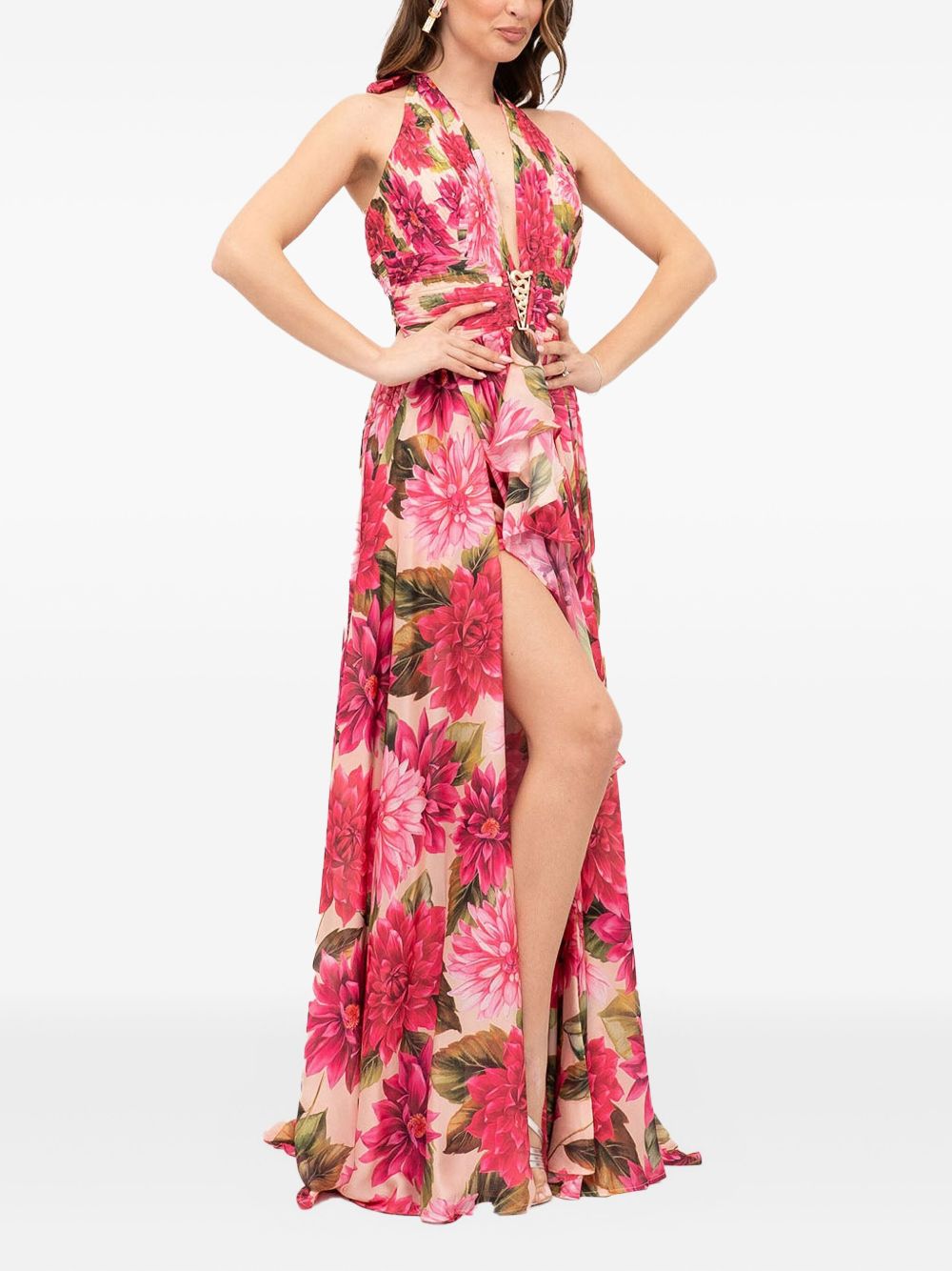 Abito con fantasia floreale all-over S00886 FIOREFUXIA BABYLON COLLECTION 