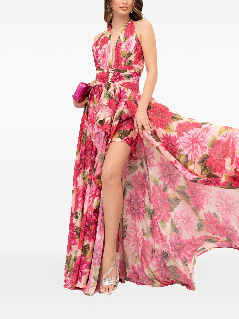 Abito con fantasia floreale all-over S00886 FIOREFUXIA BABYLON COLLECTION 