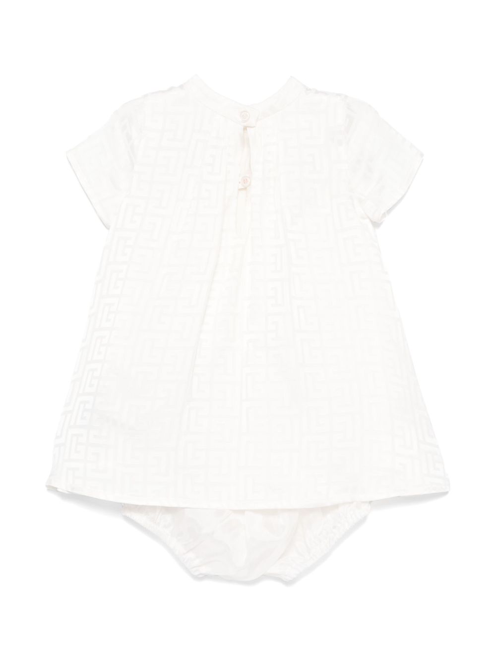 Abito avorio logo monogram all-over BW1141S0192 102 BALMAIN KIDS 