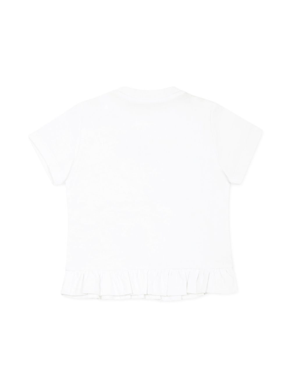 T-shirt bianca logo frontale e bottoni BW8051Z0082 100OR BALMAIN KIDS 