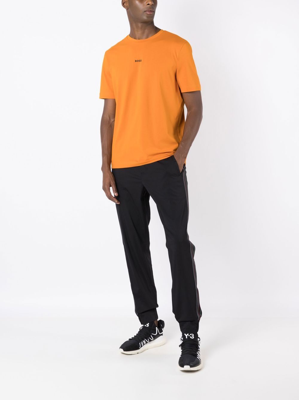 T-shirt arancione mini logo petto 50473278 890 BOSS 