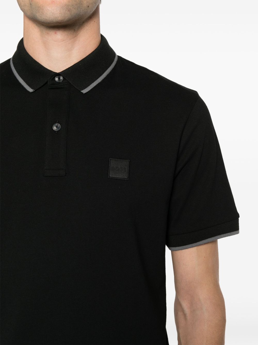 Polo passertip nera logo ricamo 50507699 001 BOSS 
