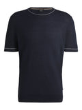 Dark blue hi-jiovanni knit T-shirt