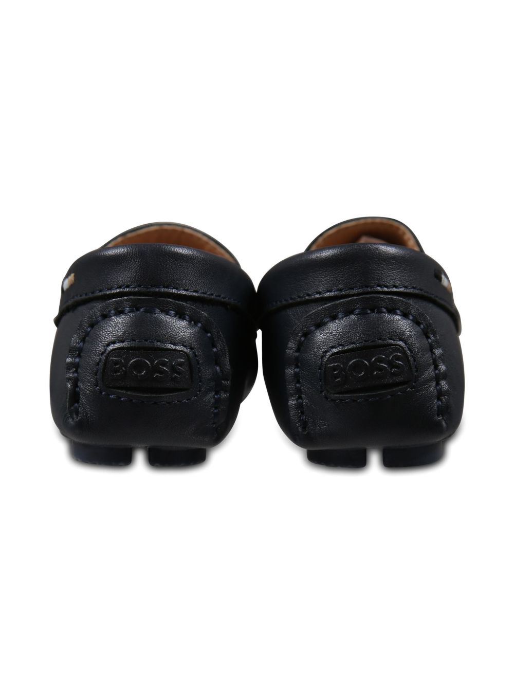 Mocassini blu logo inciso J51651 849 BOSS KIDSWEAR 