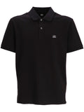 Polo nera strech piquet mini logo petto