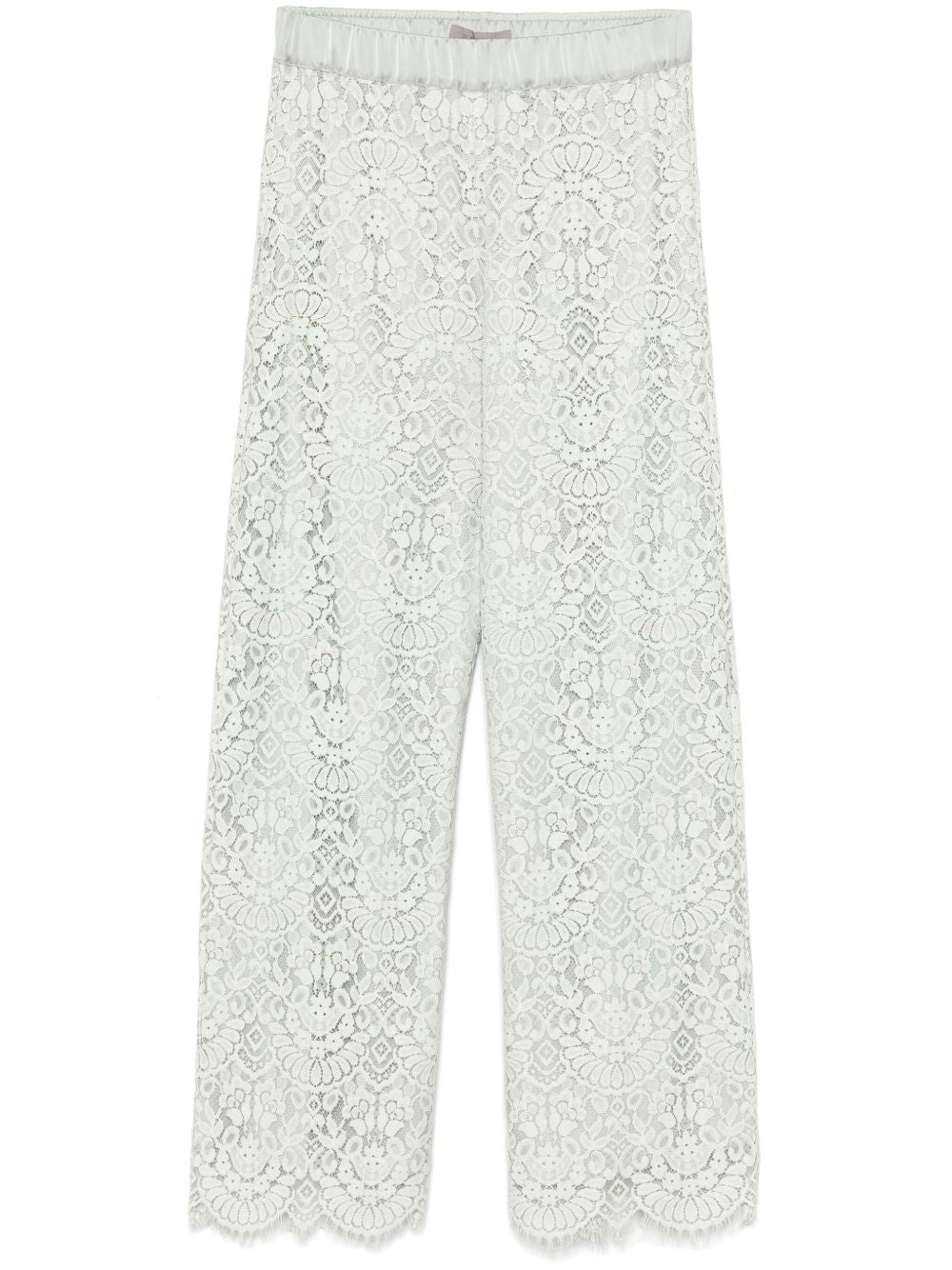 Pantalone verde giada ricami traforati 60742 9GIAD D.EXTERIOR 