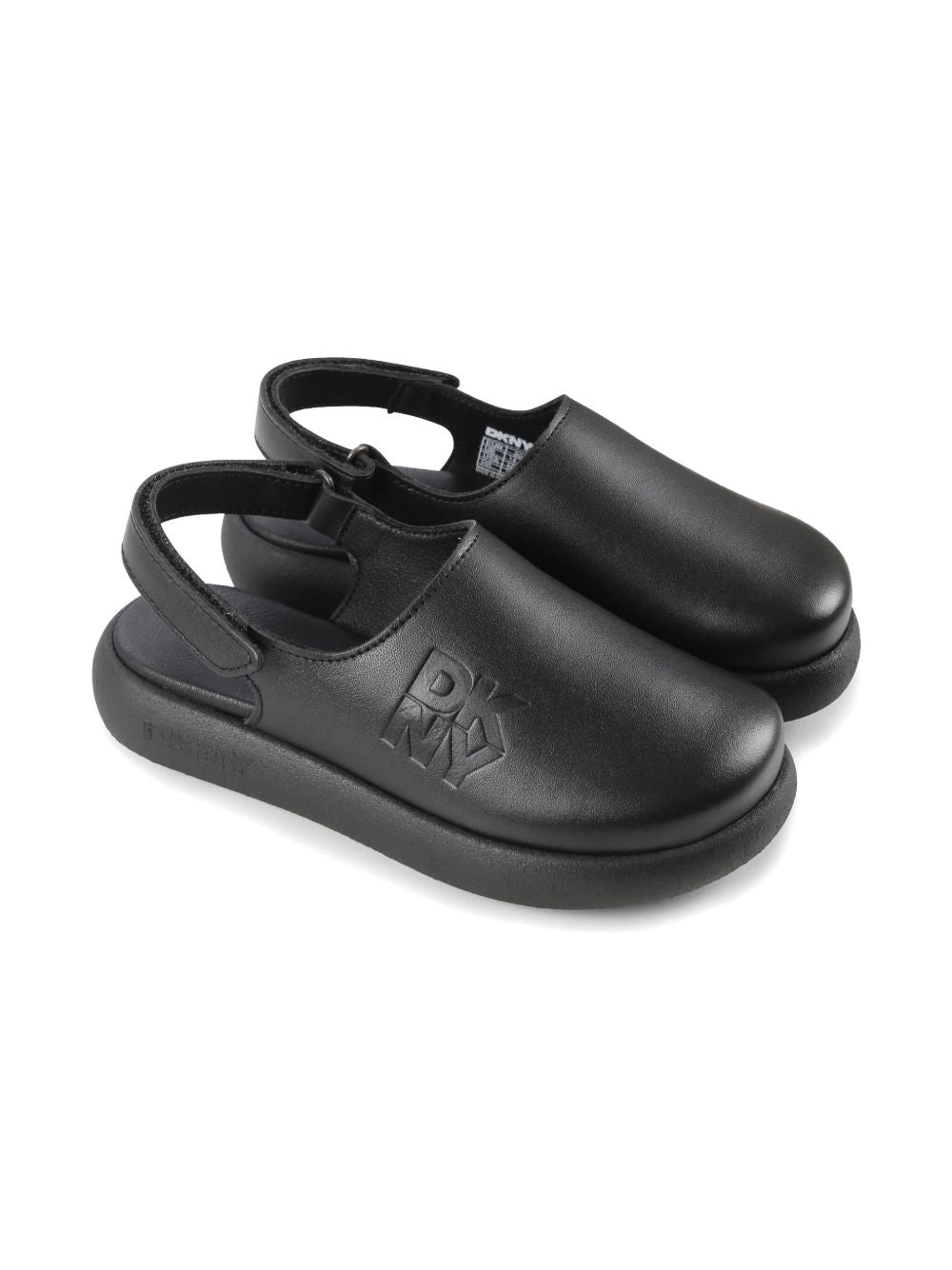 Sandali neri gommati logo inciso D62092 09B DKNY KIDS 