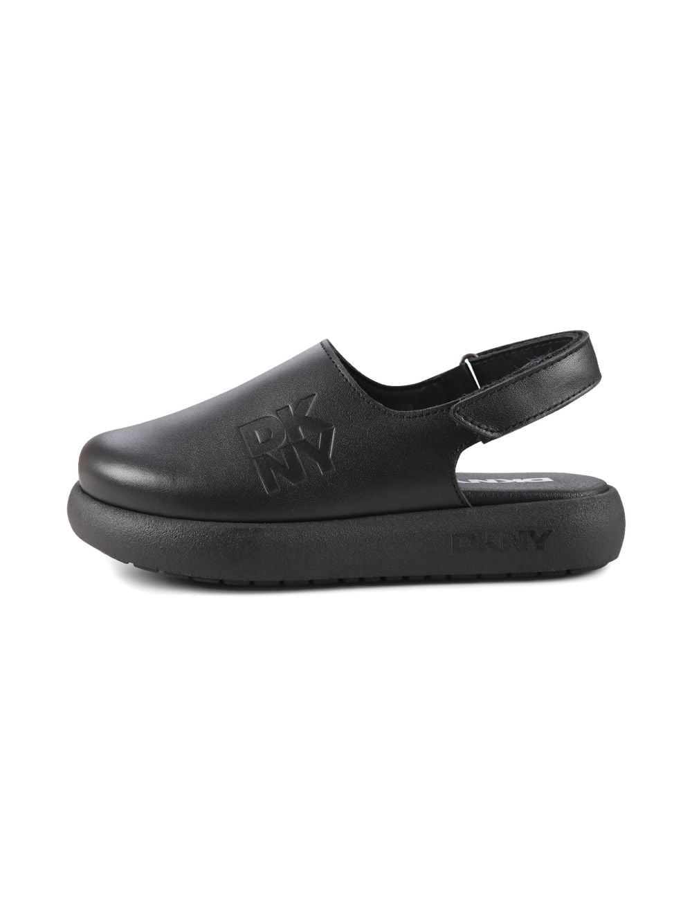 Sandali neri gommati logo inciso D62092 09B DKNY KIDS 