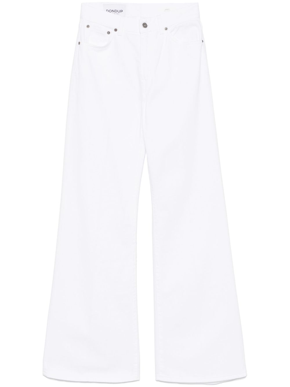Pantalone amber bianco con ricami floreali DP619BF0014PTDW 000 DONDUP 