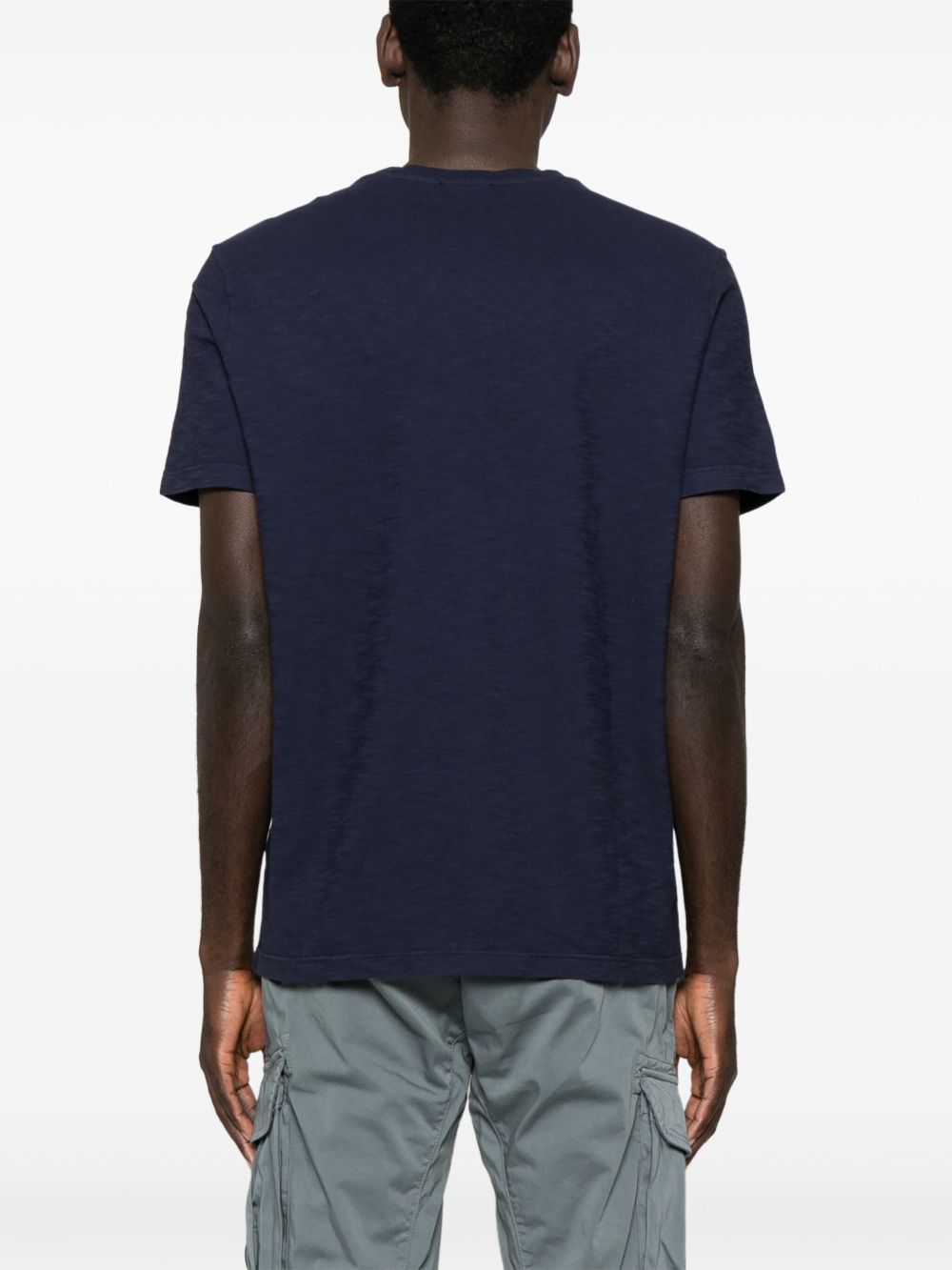 T-shirt blu mini logo ricamo US198JF0195UZL4 890 DONDUP 