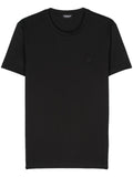 T-shirt nera logo gommato petto