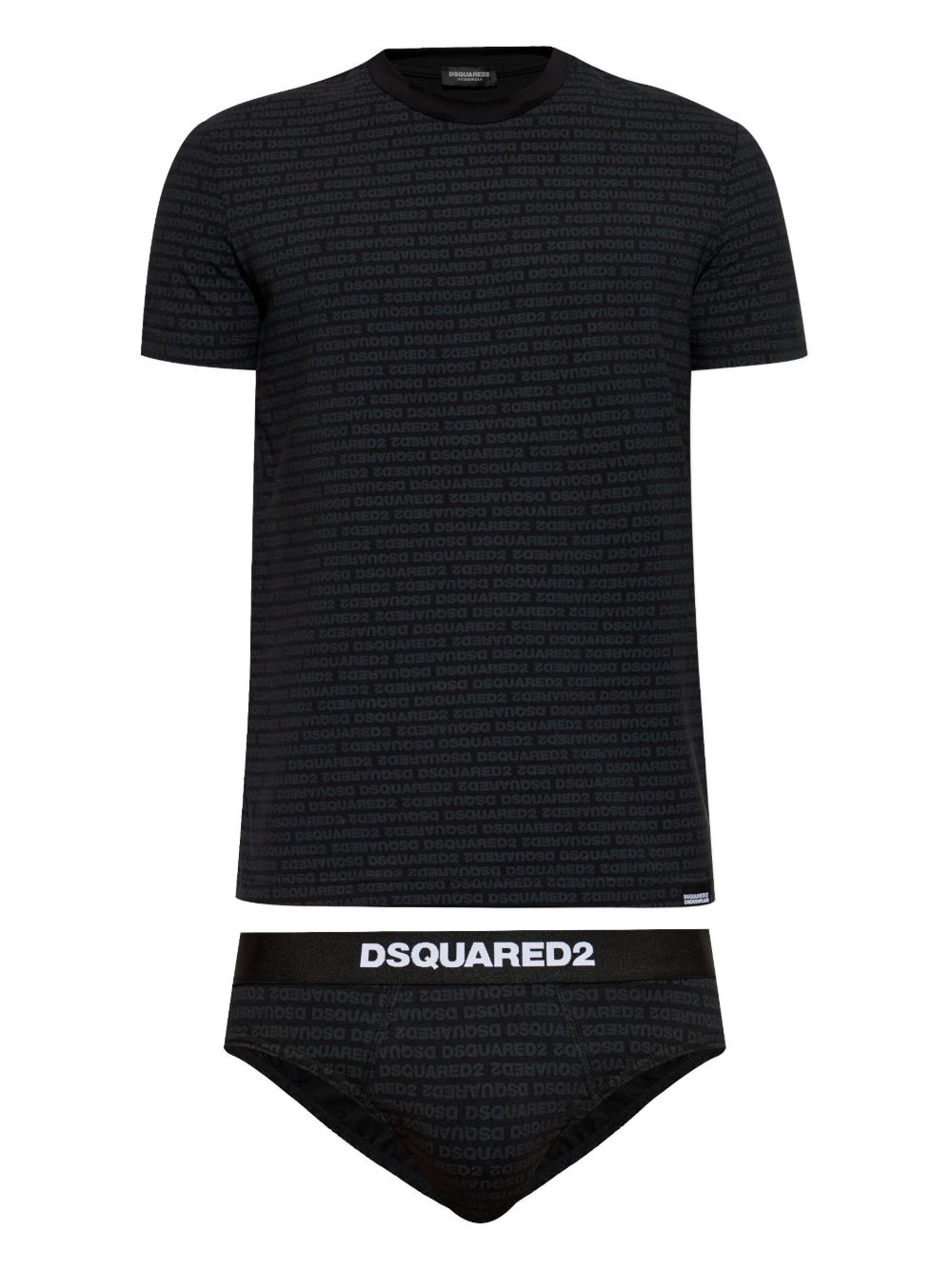 Set nero logo all-over (2pz) D9H135510 001 DSQUARED 