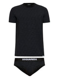 Black all-over logo set (2pcs)