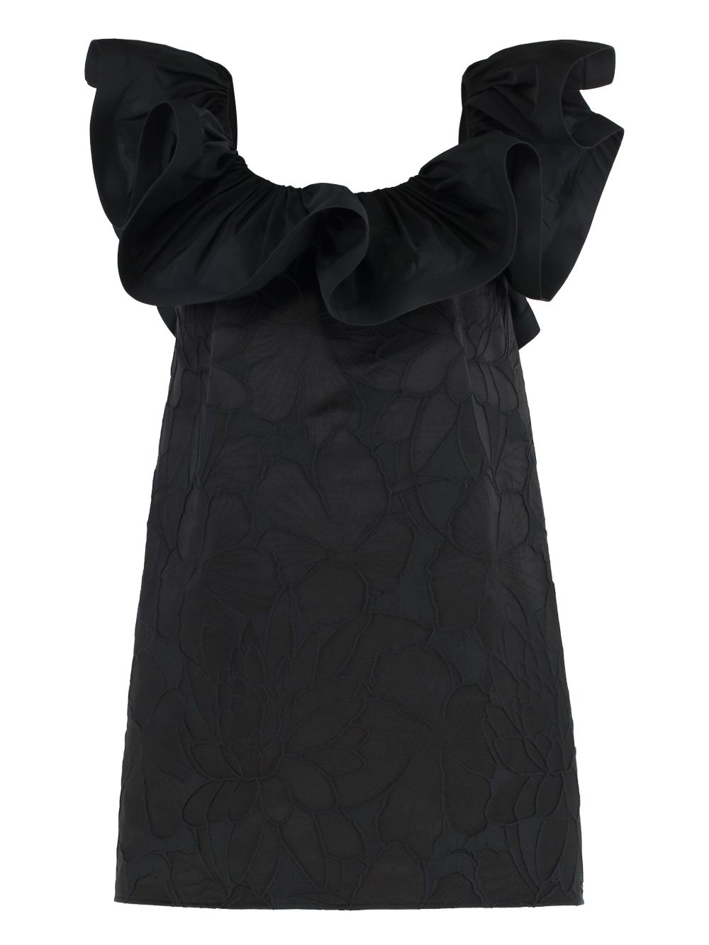 Abito in jacquard floreale con ruche AB69852E2 110 ELISABETTA FRANCHI 