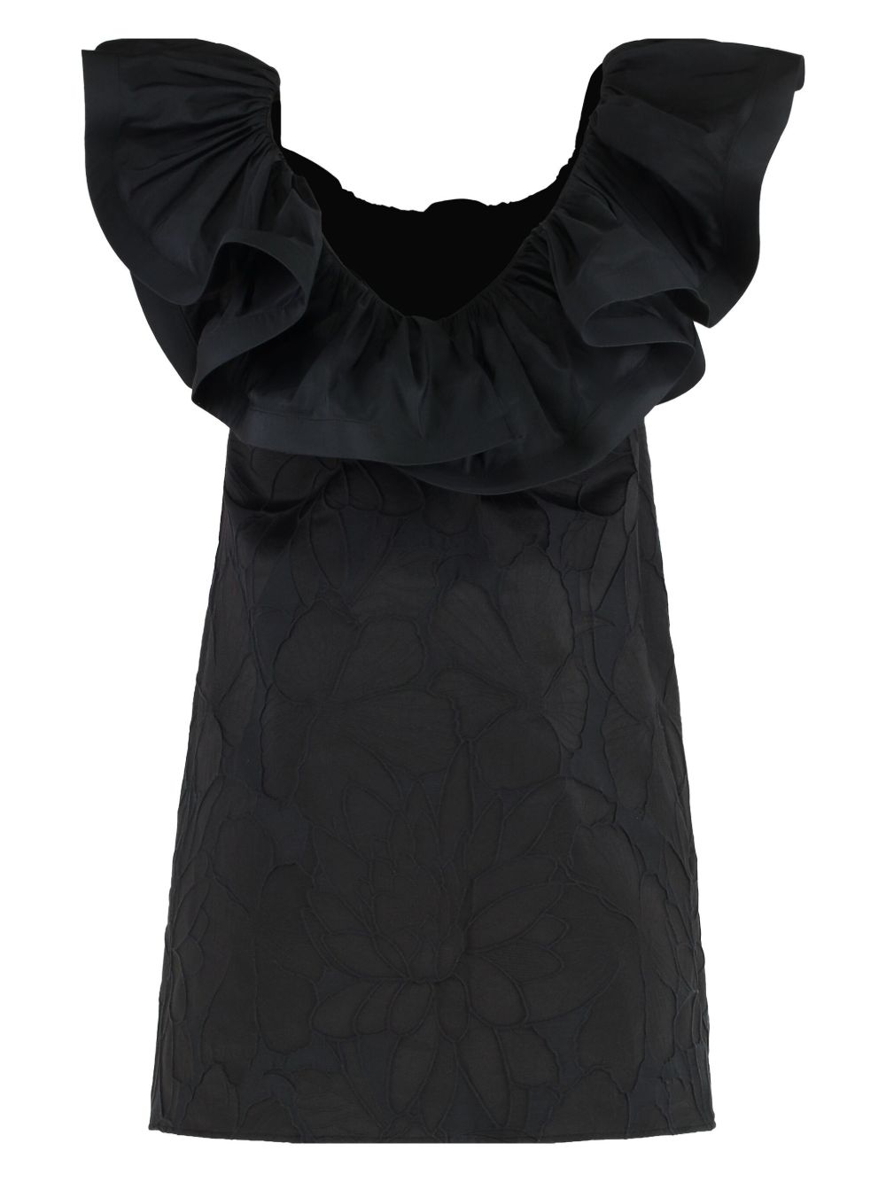Abito in jacquard floreale con ruche AB69852E2 110 ELISABETTA FRANCHI 