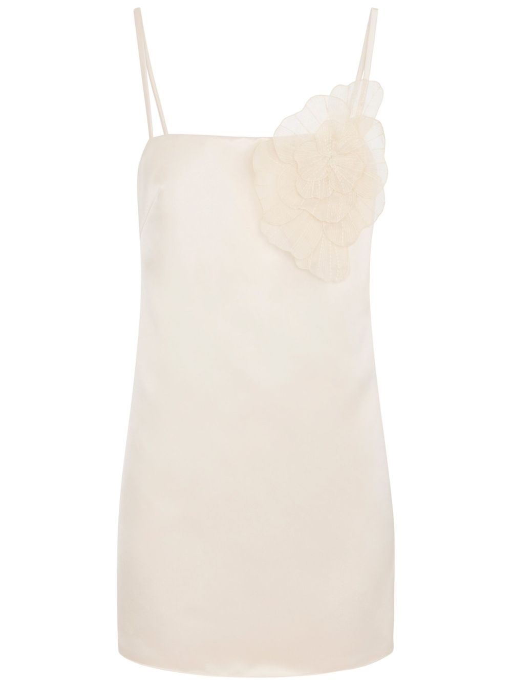 Abito burro in duchesse con fiore ricamato AB73052E2 193 ELISABETTA FRANCHI 