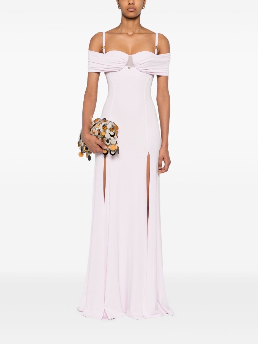 Abito Red Carpet in jersey crêpe con corsetto quarzo ABR0851E2 544 ELISABETTA FRANCHI 
