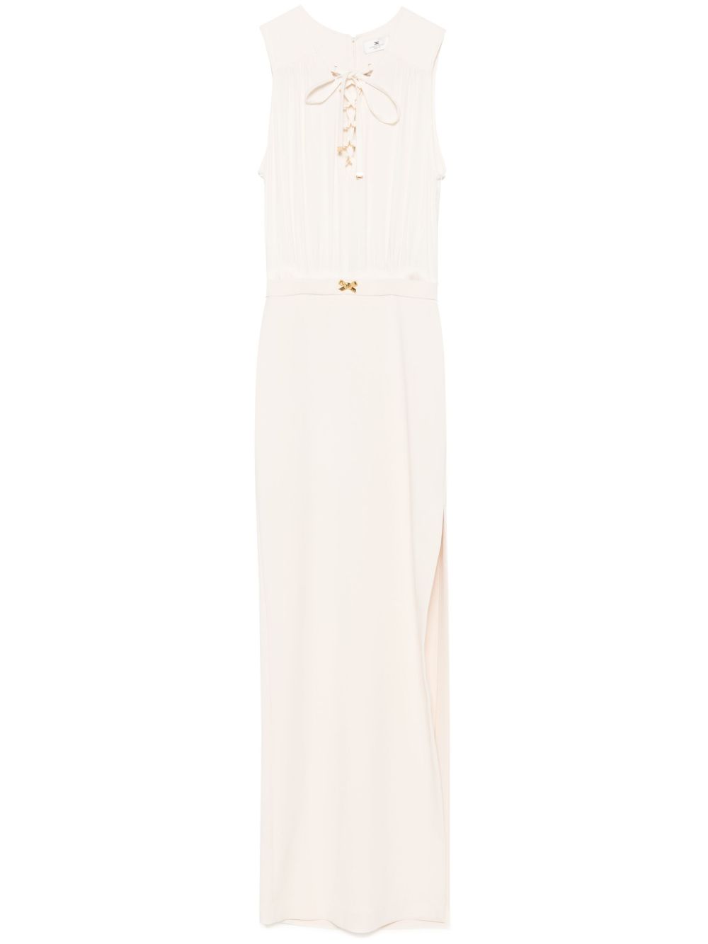 Abito in crêpe  e scollo con lacci burro ABR3851E2 193 ELISABETTA FRANCHI 