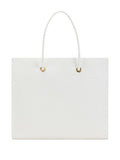 Large ivory jacquard raffia tote