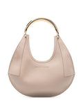 Borsa mezzaluna in pelle bottolata tortora