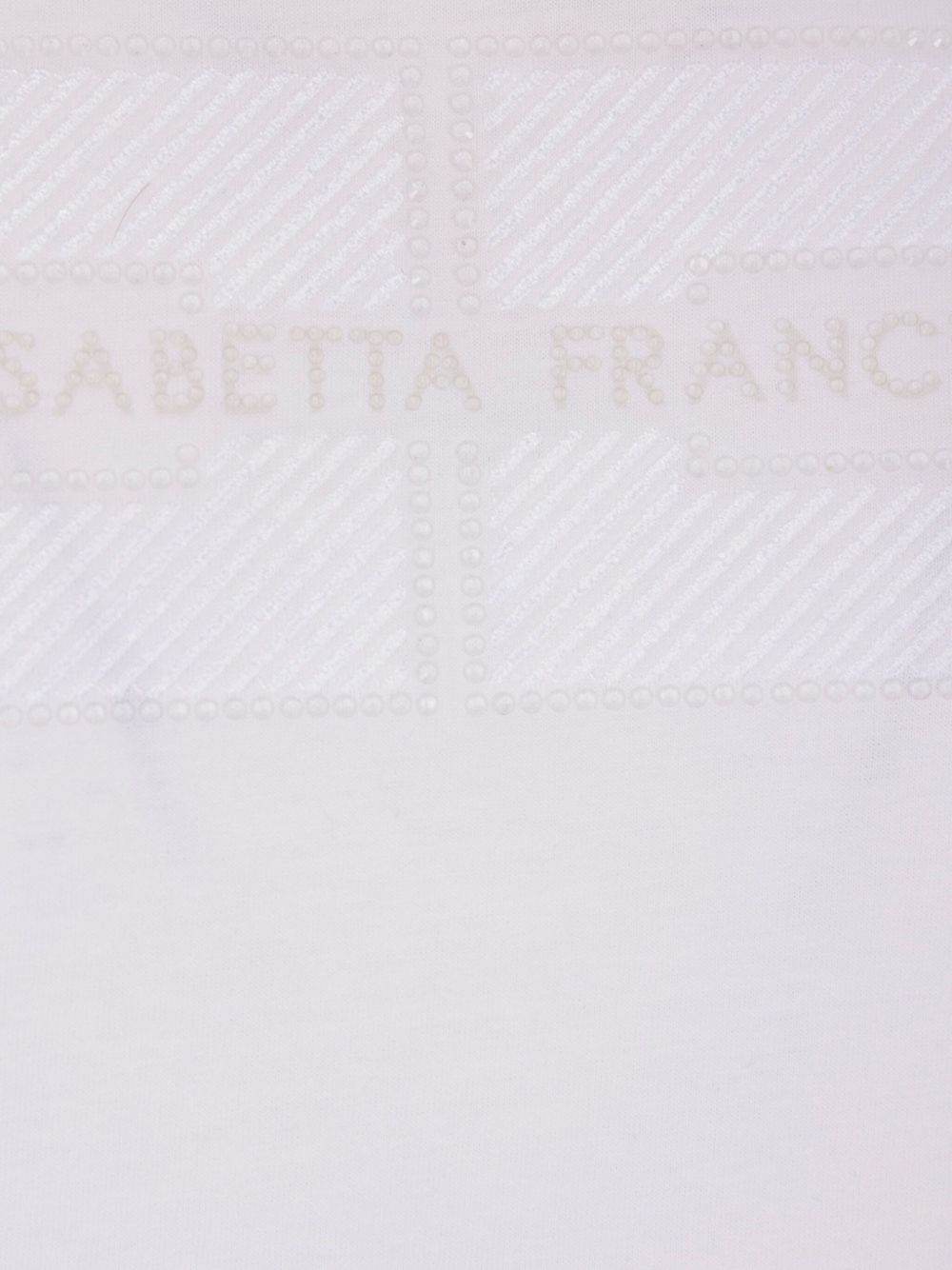 T-shirt bianca in jersey con logo ricamato e strass MA00251E2 270 ELISABETTA FRANCHI 