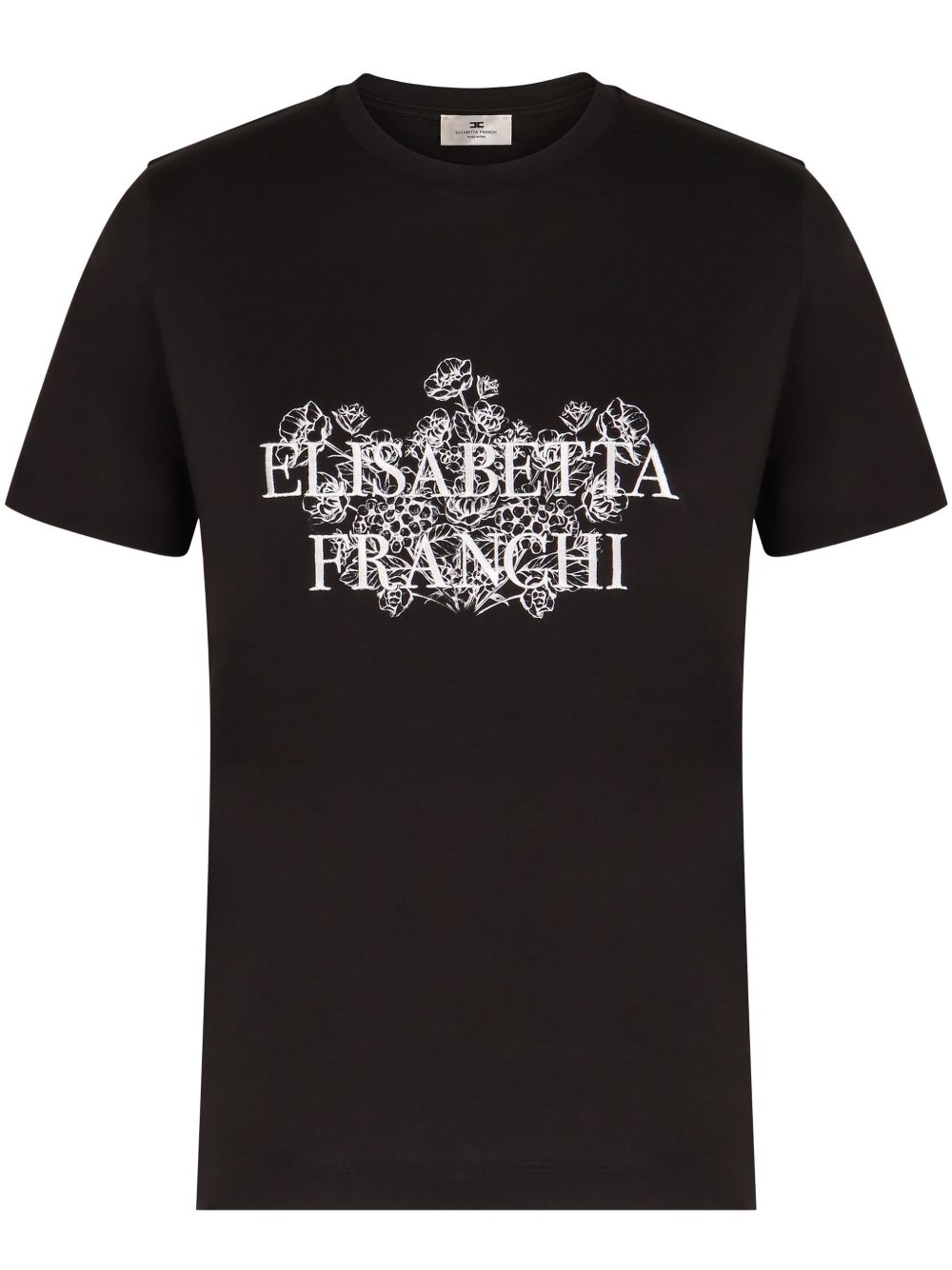 T-shirt nera logo lettering MA00351E2 110 ELISABETTA FRANCHI 