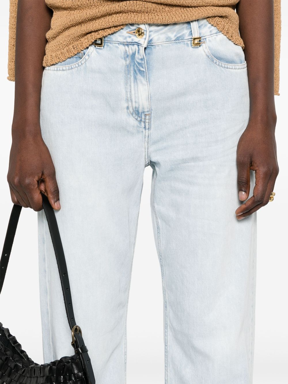 Jeans a palazzo con dettagli logo PJ94I51E2 192 ELISABETTA FRANCHI 