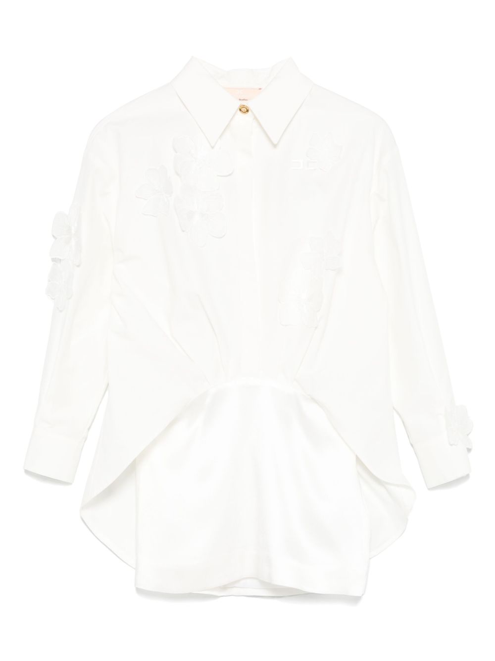 Camicia bianca con applicazioni a fiori EFAB5970RA008 D346 ELISABETTA FRANCHI KIDS 