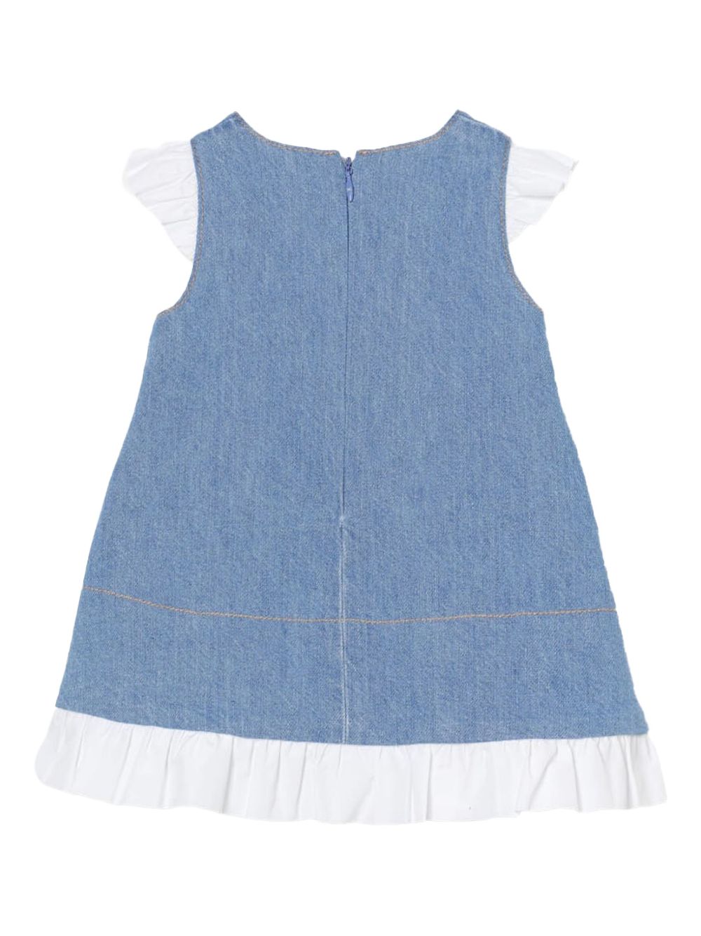 Abito in denim con rouches neonata EGAB1920DF011 4099 ELISABETTA FRANCHI KIDS 