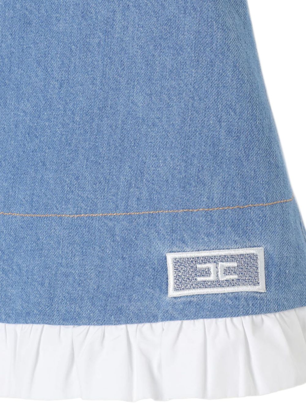 Abito in denim con rouches neonata EGAB1920DF011 4099 ELISABETTA FRANCHI KIDS 