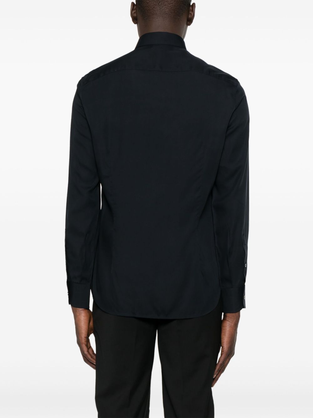 Camicia blu notte mini logo petto EM001537AF14214 UB118 EMPORIO ARMANI 