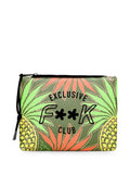 Clutch bag with palm tree pattern