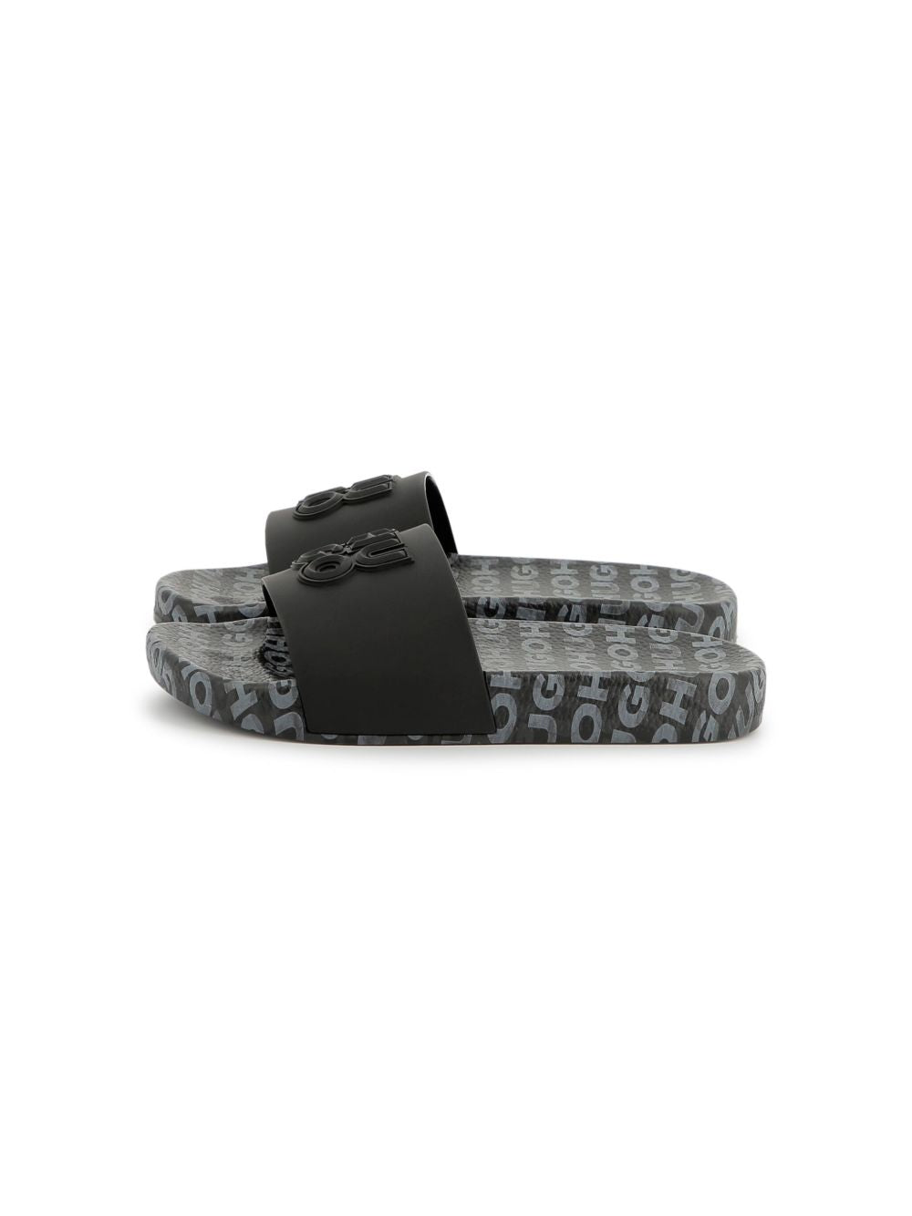 Ciabatta nera logo gommato G00298 09B HUGO KIDS 