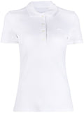 White polo shirt with tone-on-tone embroidery