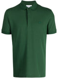 Polo verde logo ricamo tono su tono