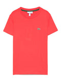T-shirt rossa mini logo ricamo