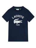 T-shirt blu stampa frontale logo