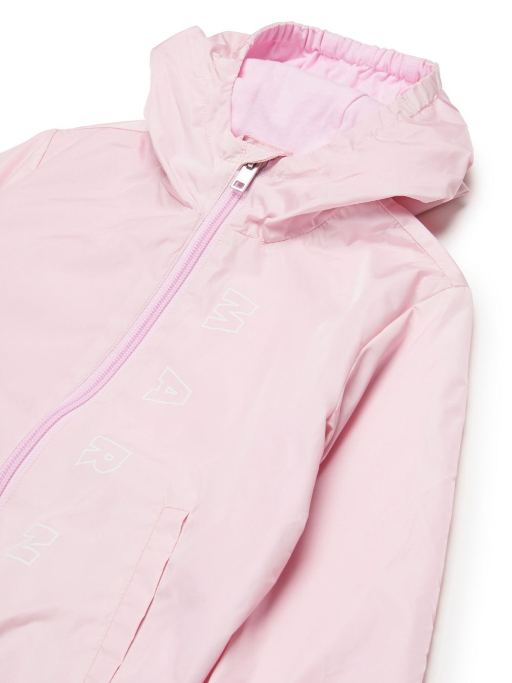 Giubbino a vento rosa logo verticale neonata M01464M00UX 0M347 MARNI KIDS 