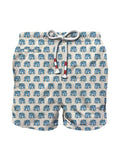 Cream Caprese costume with elephant pattern