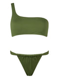 Celestine Noelle Army Green One-Shoulder Bralette Bikini