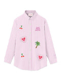 Brigitte shirt with stripes and embroidery