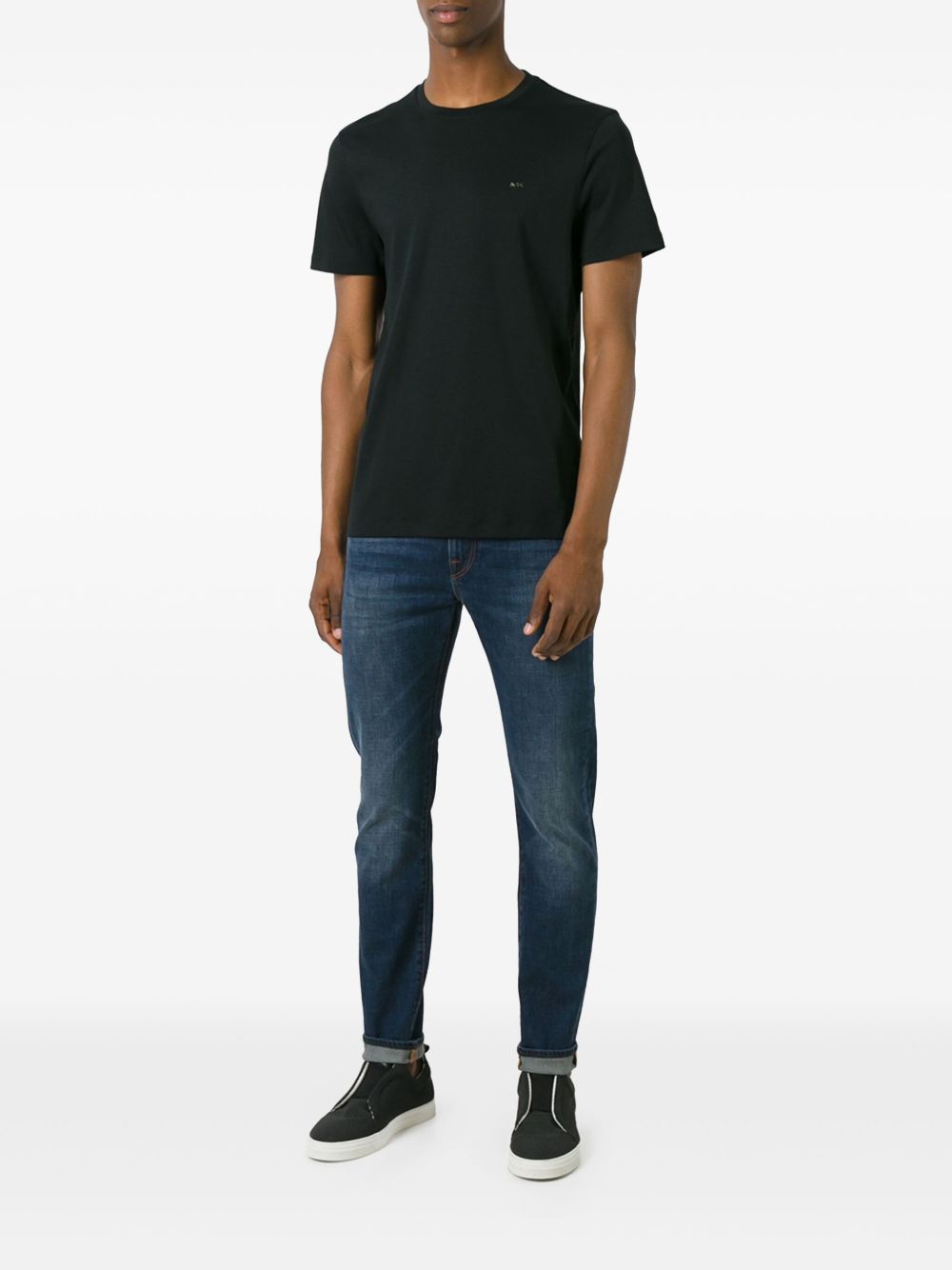 T-shirt nera mini logo  petto CB95FJ2C93 001 MICHAEL KORS 